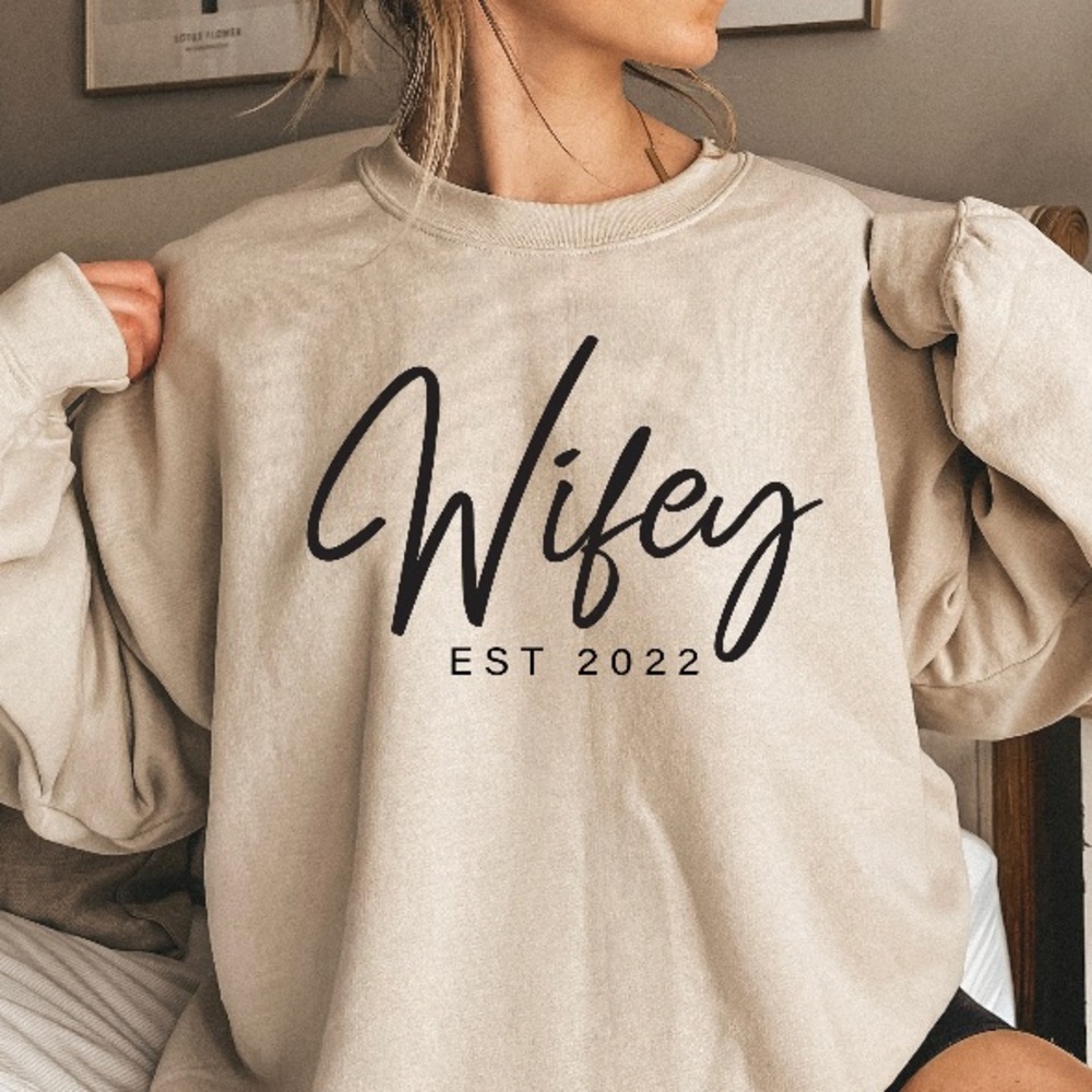 Wifey wedding Mrs. sweatshirt